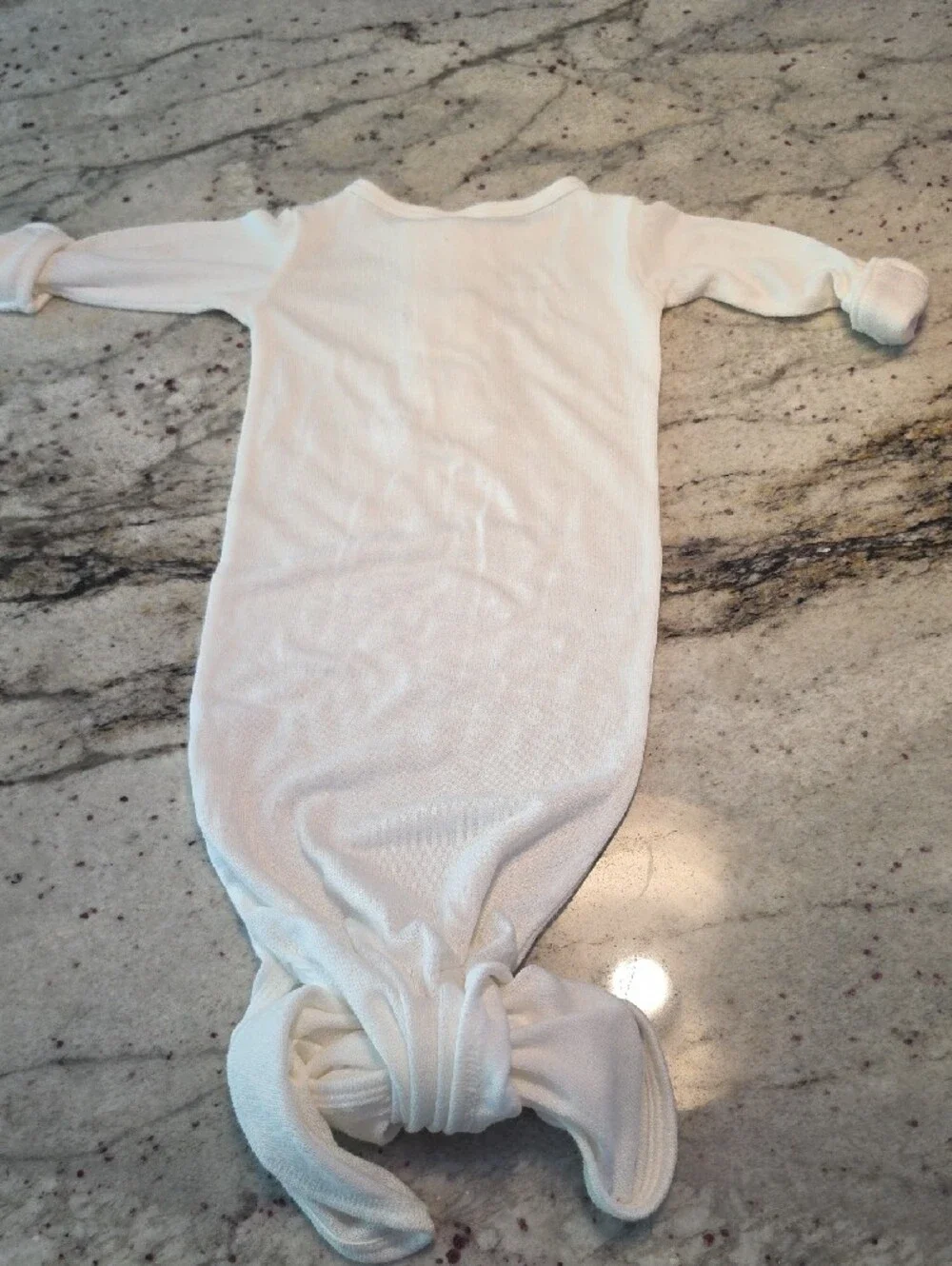 Lou Lou Newborn White Baby Sleep Gown with Button Front